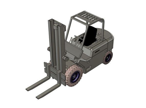 HO Scale 1970's Medium Duty forklift and Figure - See Description for SALE!