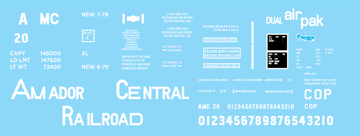 AMC, COP Evans 5450 Boxcar Decals HO Scale