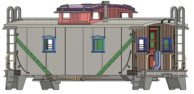 Delaware and Hudson Rebuilt Plywood Sheathed Center Cupola "HOMEBUILD" Caboose