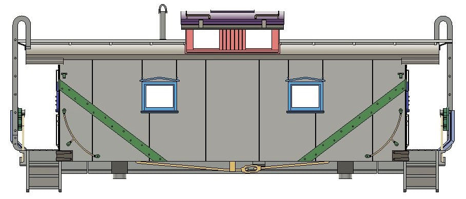 Delaware and Hudson Rebuilt Plywood Sheathed Center Cupola "HOMEBUILD" Caboose