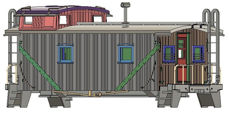 Delaware and Hudson Wooden End Cupola "HOMEBUILD" Caboose