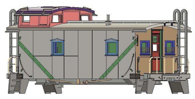 Delaware and Hudson Rebuilt Plywood Sheathed End Cupola "HOMEBUILD" Caboose