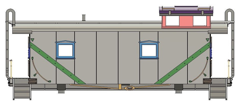 Delaware and Hudson Rebuilt Plywood Sheathed End Cupola "HOMEBUILD" Caboose
