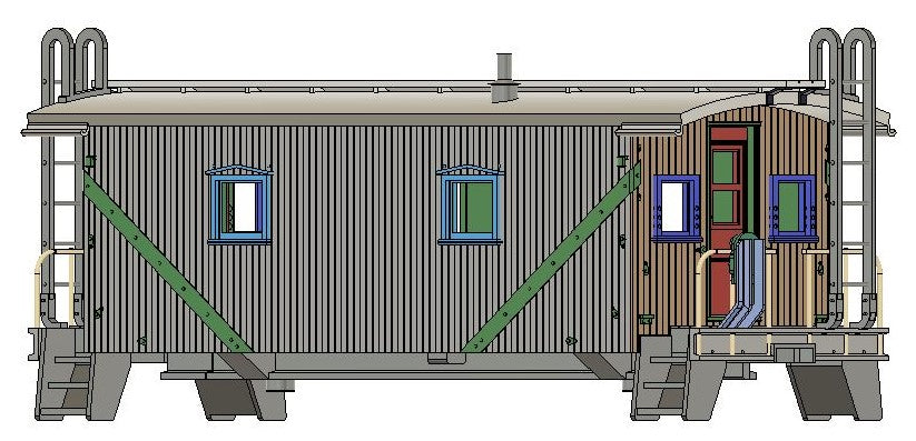 G&J 35823 Wooden no Cupola "HOMEBUILD" Caboose