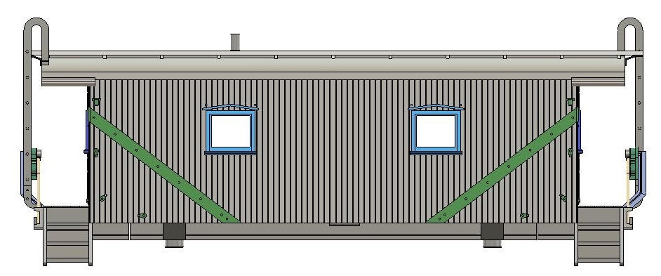 G&J 35823 Wooden no Cupola "HOMEBUILD" Caboose