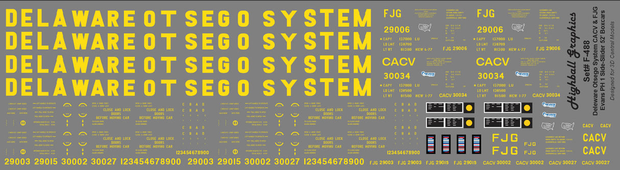 F-488 Deleware Otsego System CACV & FJG Decals - Phase 1
