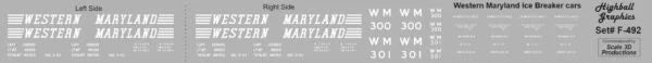F-492 – Western Maryland Icicle Breaker Cars Decals