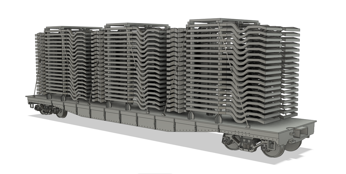 Reading FMk Flatcar with autoframe rack with 35100 Frame Load