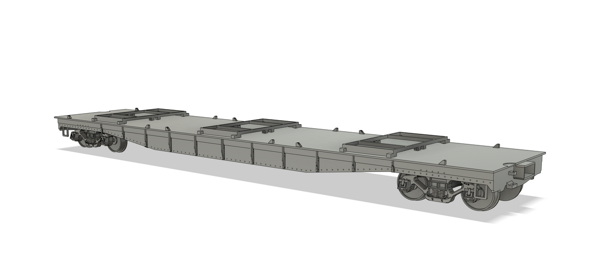Reading FMk Flatcar with autoframe rack (Empty)