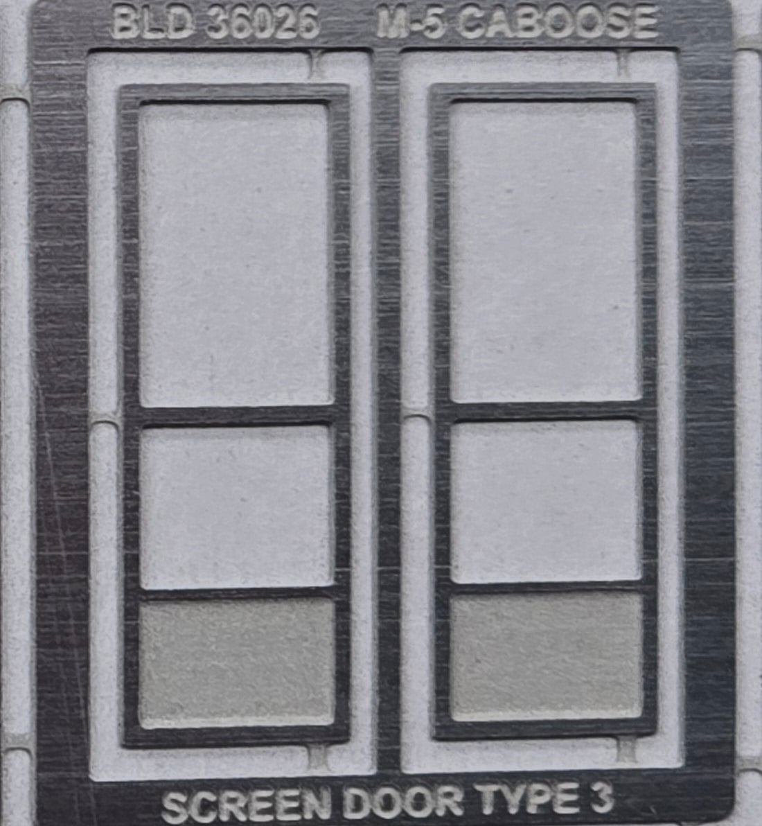 36026 Caboose Screen Door Etching M-5 Type Three