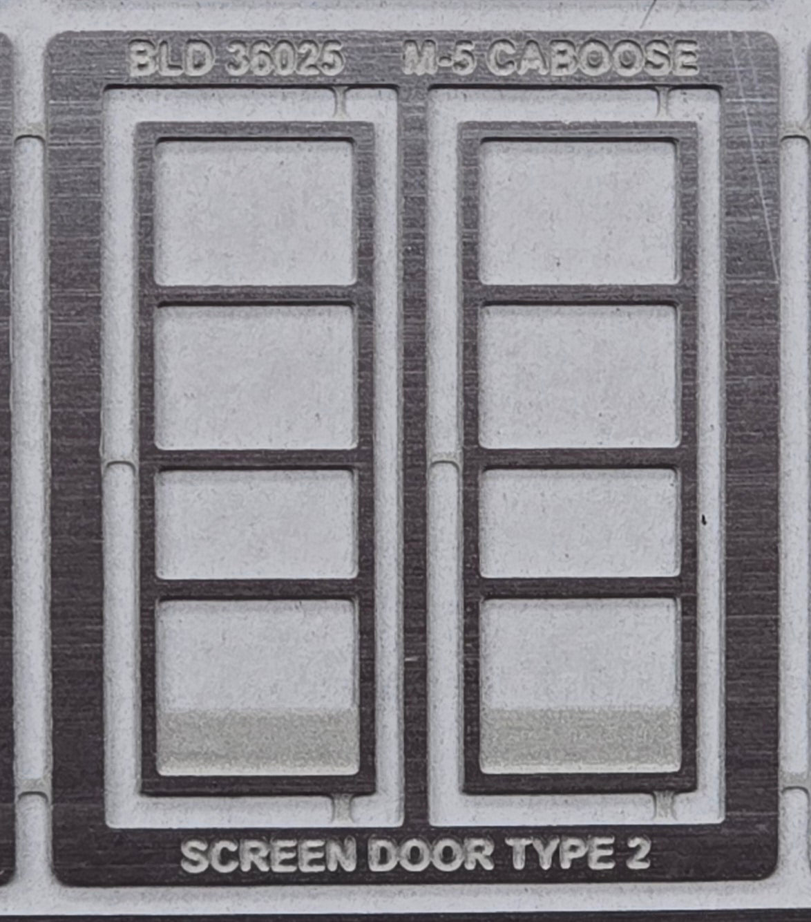 36025 Caboose Screen Door Etching M-5 Type Two