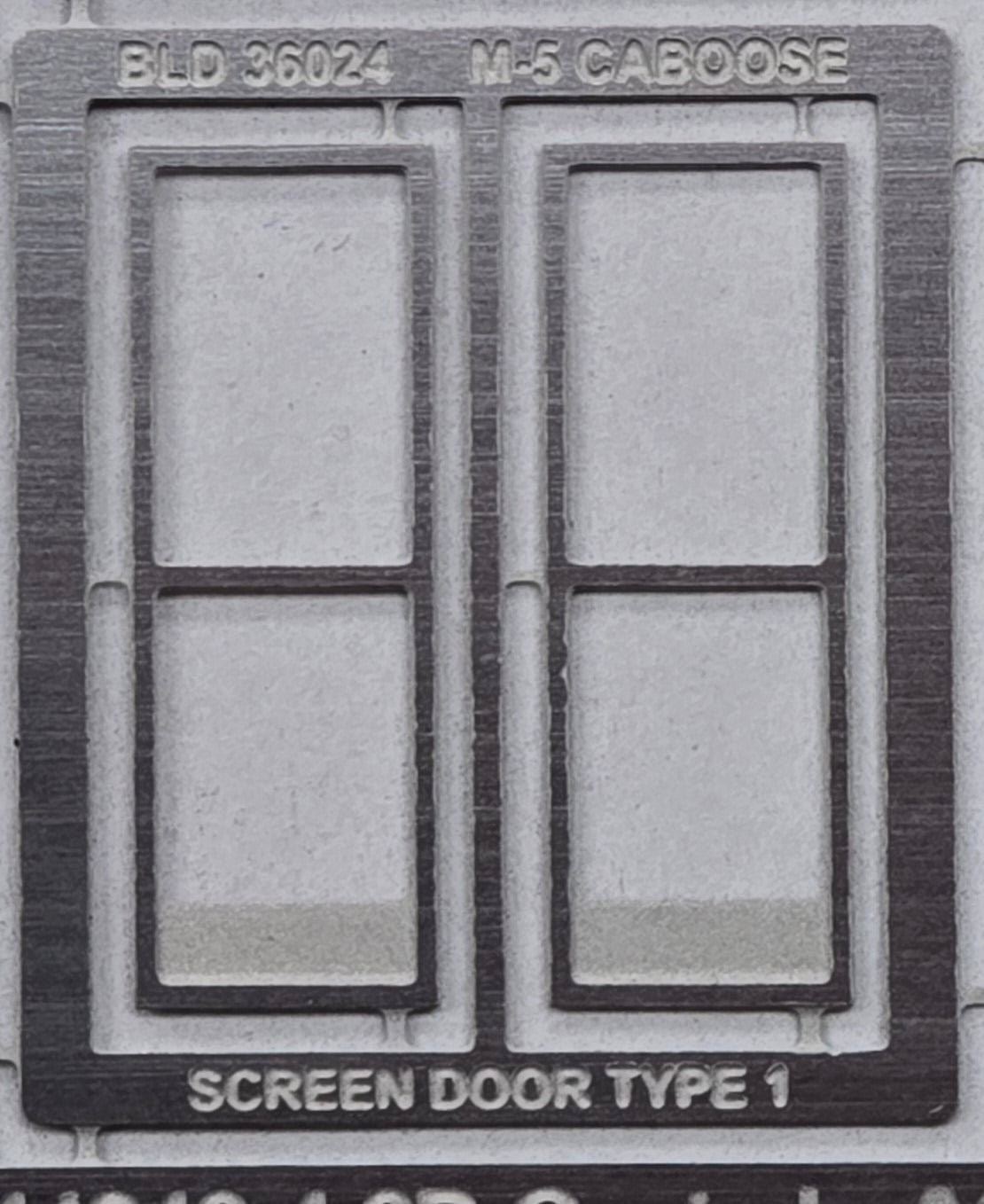 36024 Caboose Screen Door Etching M-5 Type One