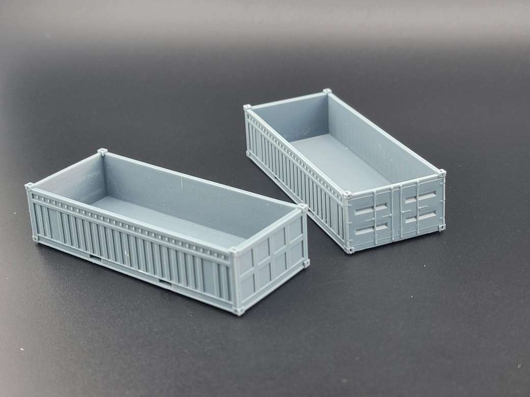 35200 20ft Short Open Container - HO Scale - 3 Containers