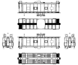 34011 ACL-SCL M-5 Caboose Blanked Windows