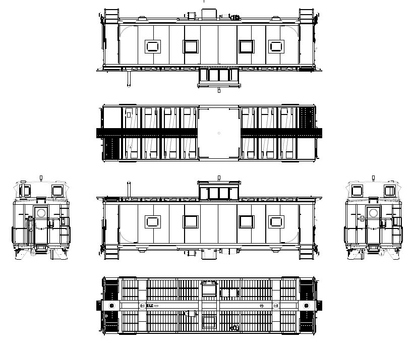 34012  ACL-SCL M-5 Caboose- Welded Sides