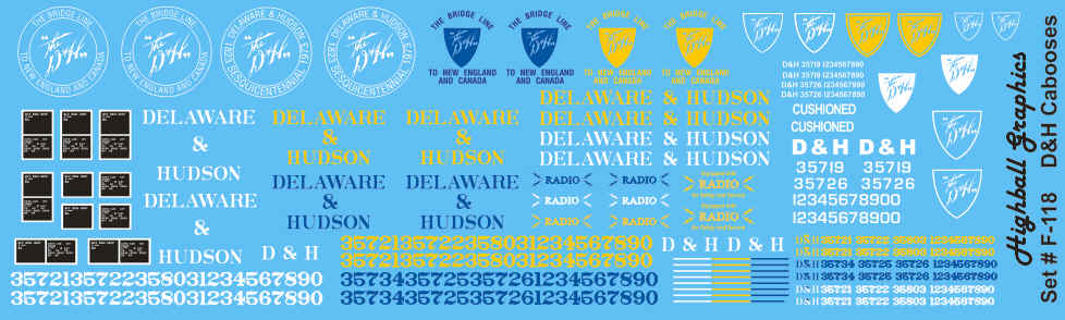 F-118 Delaware and Hudson Caboose Decals