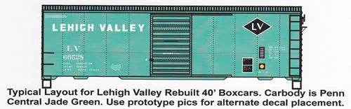 F-288 – Lehigh Valley USRE Rebuilt 40′ Boxcars – LV Green