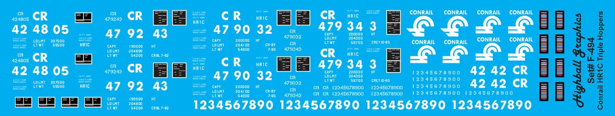F-494 – Conrail HR1C 100 Ton Triple Hopper (Ex Reading HTz)