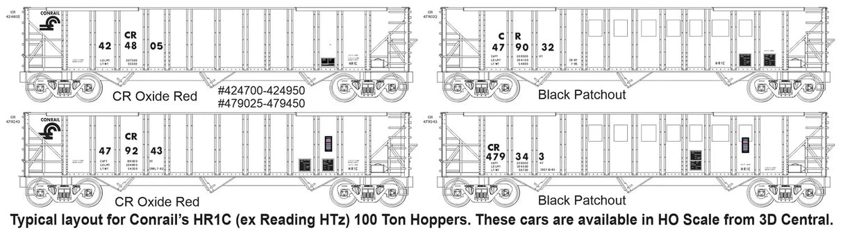 F-494 – Conrail HR1C 100 Ton Triple Hopper (Ex Reading HTz)