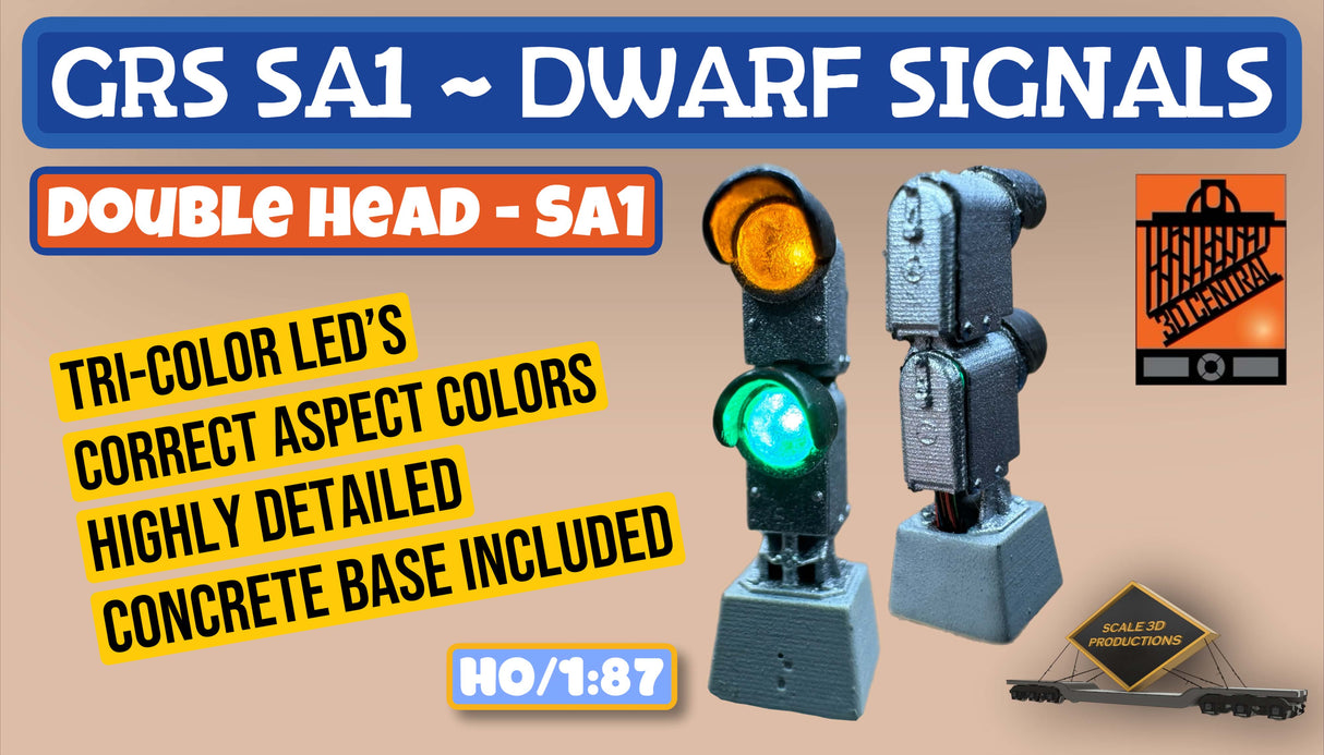 HO Scale GRS SA1 Dwarf Signal Double Head