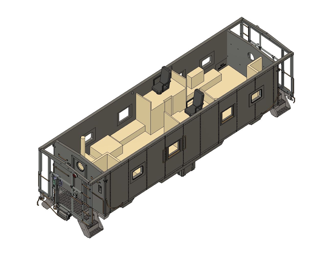 36035 M-5 Caboose Interior – 3D Central