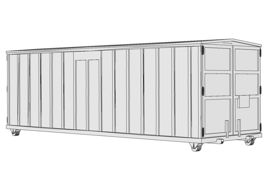35062 Roll Off Storage Container Rib Side